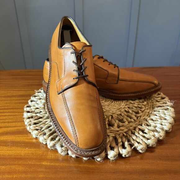 Allen Edmonds Mens Size 12 Hillcrest Leather Blucher Bicycle‑Toe Oxfords Brown - Picture 3 of 14